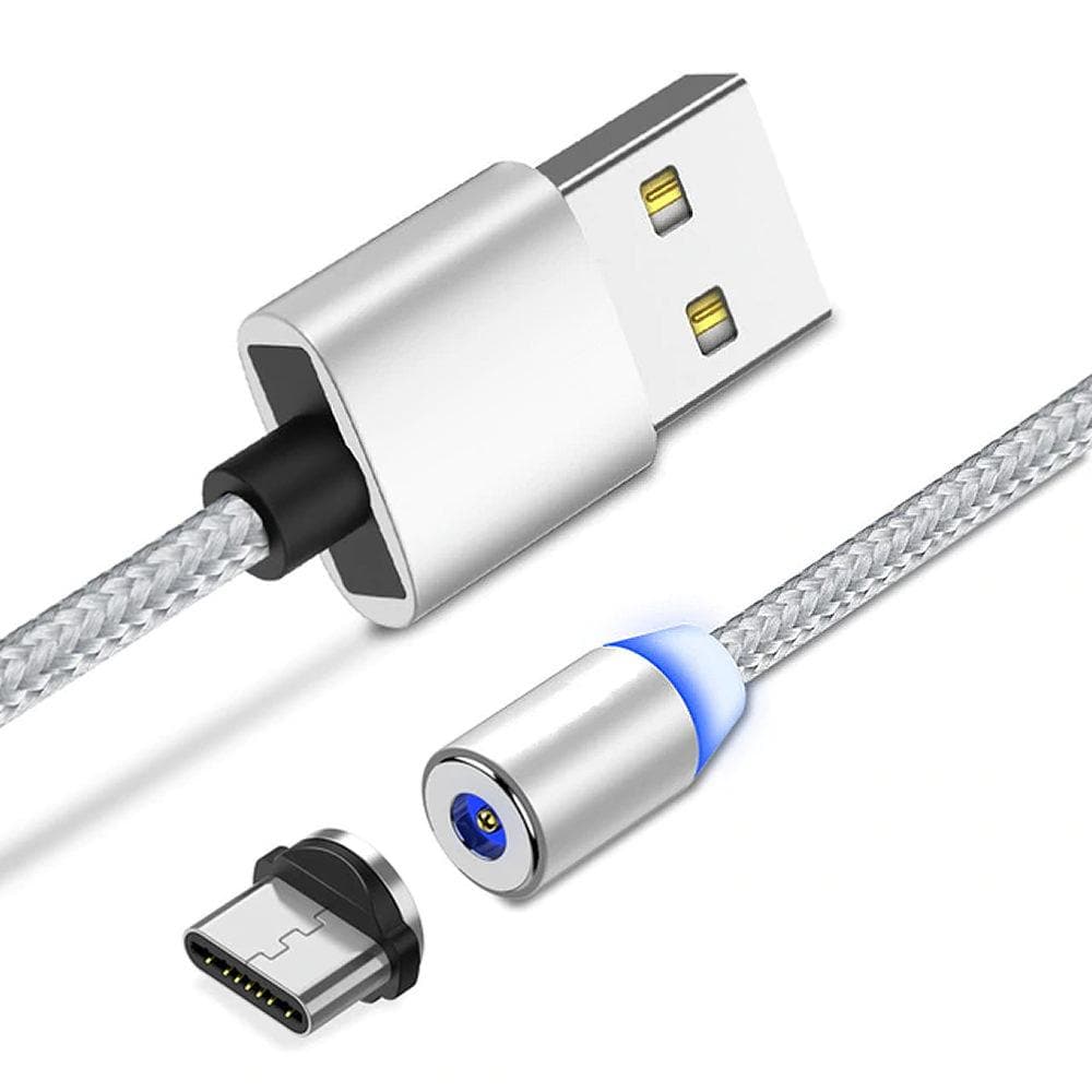  CJGCA53357  CJ Tech - Câble de recharge micro USB avec gestion  de câble magnétique 6 pi - Blanc