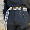 Longue ceinture damier avec double boucle style coréen - KdoClick