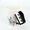 Mug décoratif "musique" noir et blanc - KdoClick